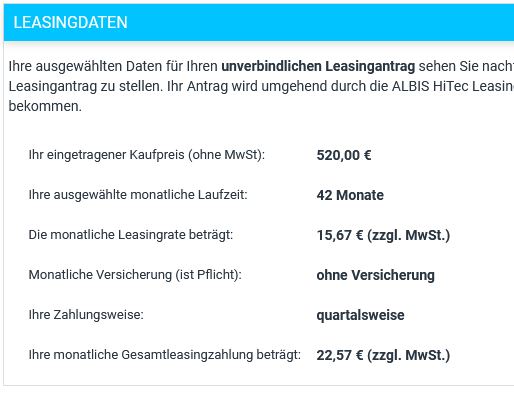 Leasing Antrag