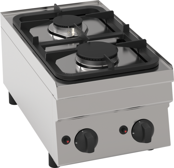 Gas-Kochfläche mit 2 Brennern 9,5 kW Tischgerät
