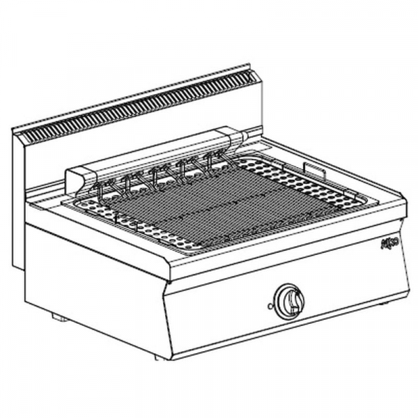 Elektro Vaporgrill 2 Heizzonen Fläche 540x420mm Tischgerät
