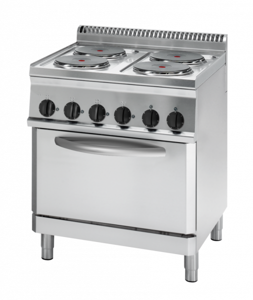 Gastro Elektro-Herd 4 Platten Umluft-Elektro-Backofen