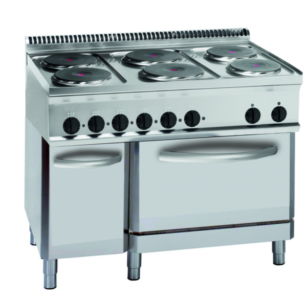 Gastro Elektro-Herd 6 Platten Umluft-Elektro-Backofen