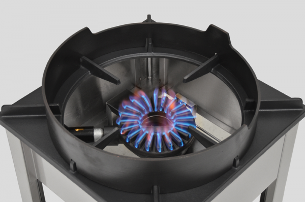 Gas Wokherd Hockerkocher mit Wokring-Aufsatz 13 kW
