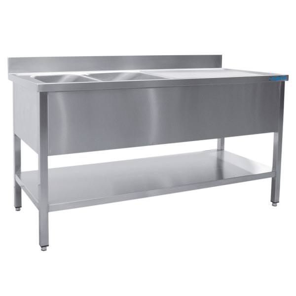 Gastro Spültisch 2 Becken, links B 1200 x T 600