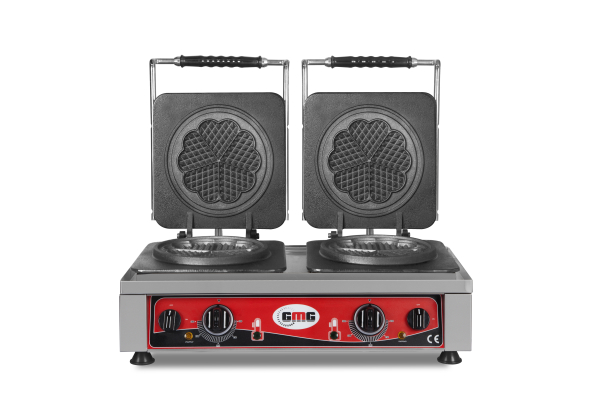 GMG Waffeleisen Amore-M 2x Ø 17cm feste Backplatte aus Gusseisen