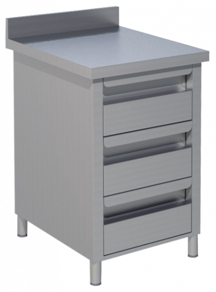 Schubladenschrank 3 Schubladen BxT 50x60cm Aufkantung